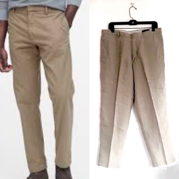 Banana Republic Other - BR Flat Front Gavin Linen Straight Leg Pants